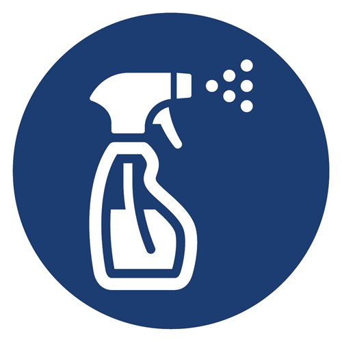 safety icon showing a spray bottle