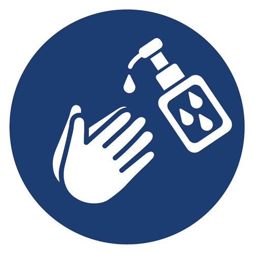 safety icon depicting hand sanitiser